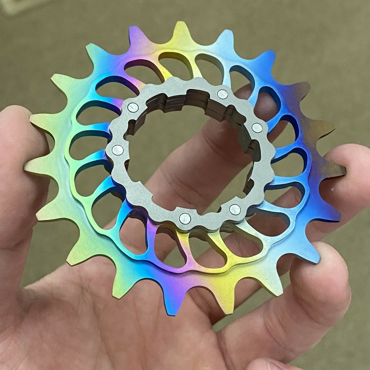 Boone Titanium Single Speed Double Step Cog Shimano HG Tooth Linear Rainbow  USA