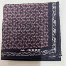 MAN HANDKERCHIEF JAPAN BROWN WOVEN PATTERN COTTON VTG POCKET ART SQUARE 18   JK5