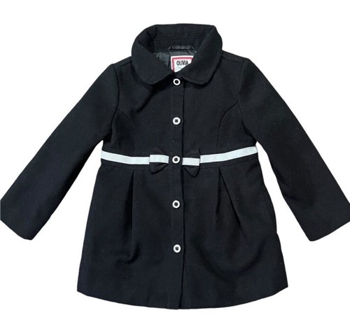 Olivia for Gymboree Black Peacoat with White Bow Accent sz 4 - Picture 6 of 7