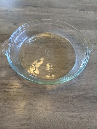 Vintage Pyrex Clear Glass Fluted Pie Pan #229 Crimped Dish Plate 9 1/2” Inch
