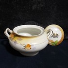 Vintage Nippon Covered Sugar Bowl Yellow Roses  6" X 3 1/4" — photo 3