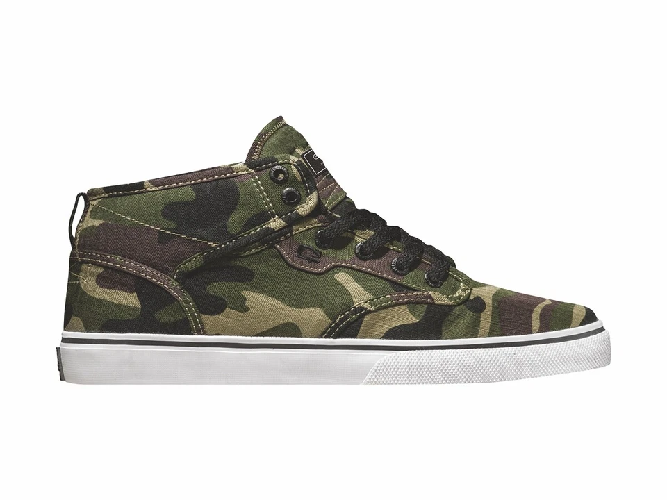 Globe Haut Baskets à Lacets Chaussure Basse Motley Mi Vert Camouflage Caoutchouc - Photo 1/1