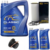 MotoröL Set Mannol Classic 10W-40 7 Liter + ÖLfilter + Schraube FüR Audi A4 A6