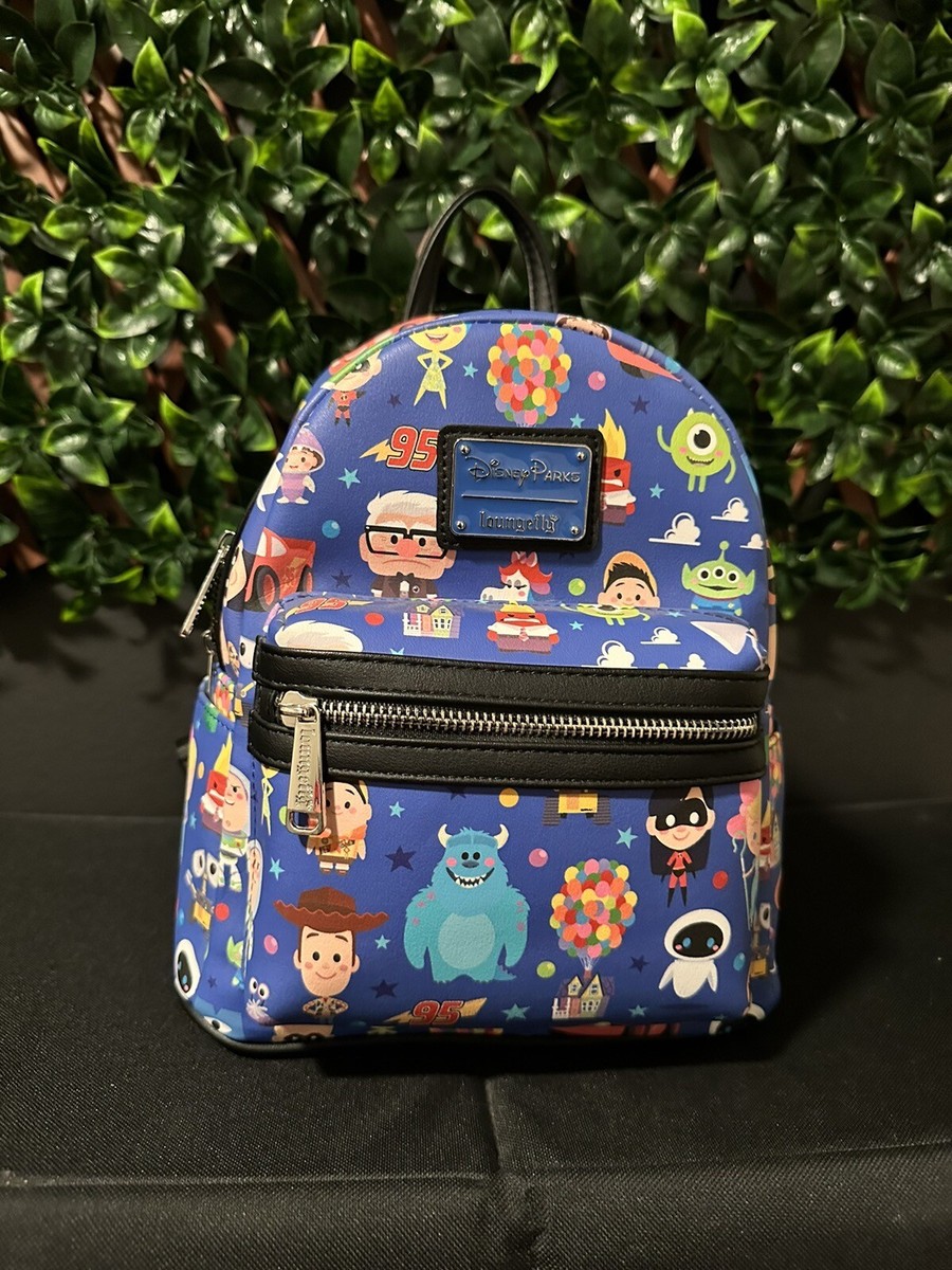 Loungefly Disney Parks Pixar Chibi Characters AOP Mini Backpack