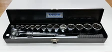 Vintage "KRAEUTER" 1/2" SAE 12 Pt. 17 Pc. Socket Set  7/16" -  1-1/4"