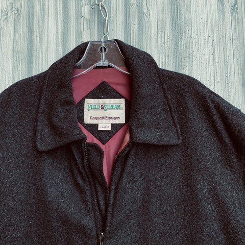 Vintage Field & Stream Gordon & Ferguson Mens Xl Charcoal Gray Wool Bomber - Picture 3 of 8