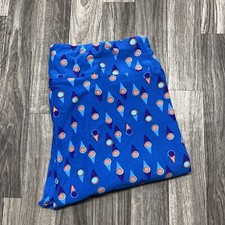 LULAROE High Rise Blue Print Casual Leggings Women's Size Tall  Curvy