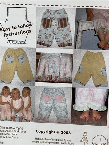 UNCUT Britches & Bloomers Girls Sz Newborn To 4T Pants Ruffles Pockets JC 205 - Picture 7 of 12