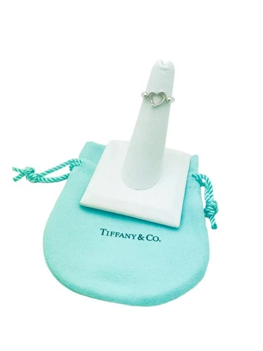 Vintage Tiffany & Co. Sterling Silver Elsa Peretti Open Heart Ring Size 4