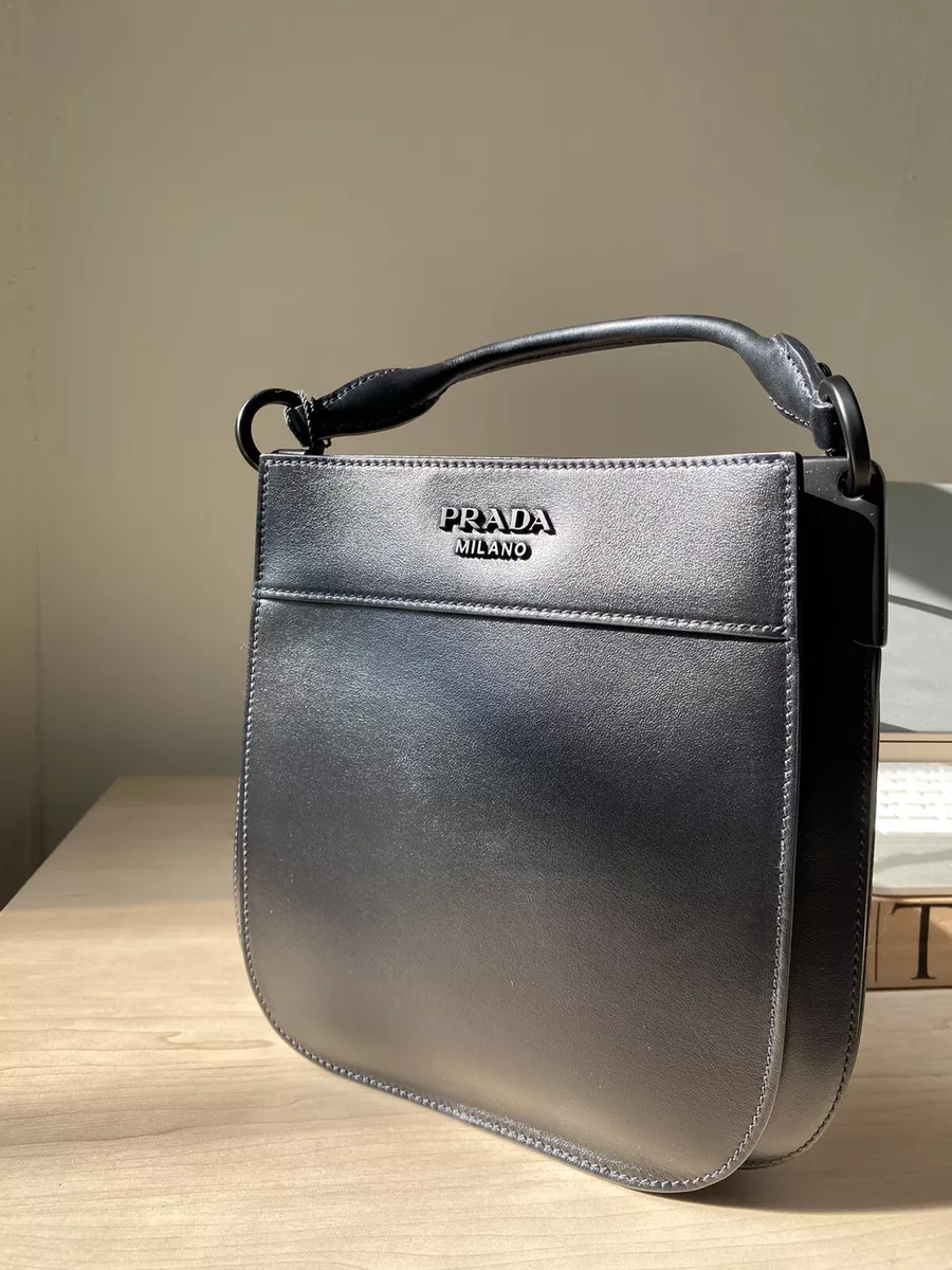 Authentic Small Leather Prada Margit Bag - Monochrome Black - NWT