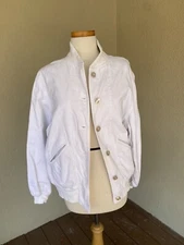 Vintage 1980s Nancy Heller 100% Cotton Bomber Jacket