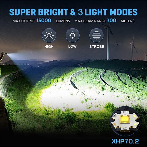 Super Bright LED Tactical Flashlight Torch Zoomable With Rechargeable Battery - Picture 2 of 7