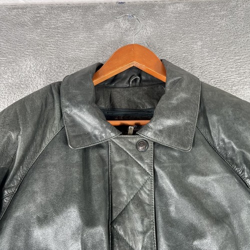 Vintage Wilson Leather Jacket Mens Large Trench Adventure Bound 90s Thinsulate - Picture 5 of 12