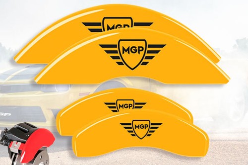 2012-2017 Tesla S Front + Rear Yellow MGP Brake Disc Caliper Covers 4pcs (Mando)