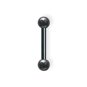 Plated-Steel-Barbell-10-Gauge-5-8-034-Long-w-6mm-Balls-Black