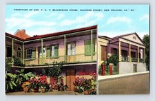 Postcard Louisiana New Orleans LA Beauregard House Chartres Street 1940s Linen
