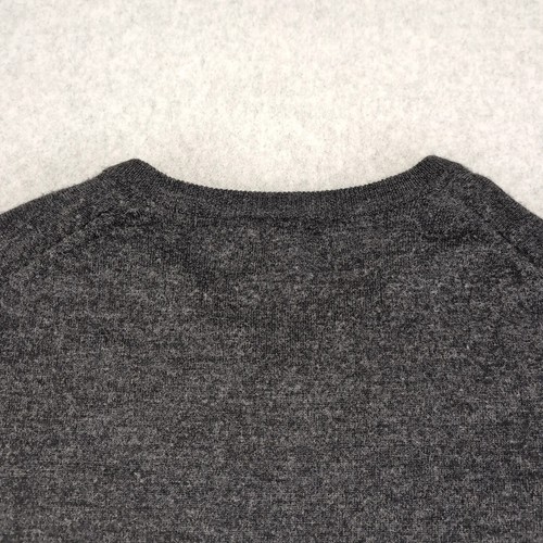 Merona Sweater Mens Large Gray Merino Wool Long Sleeve V Neck Pullover Preppy - Picture 10 of 10