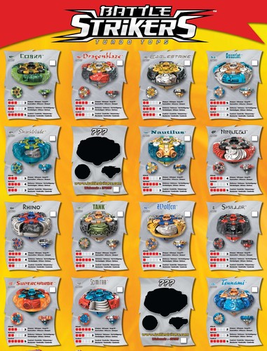 MEGA Bloks Battle Strikers Turbo Tops Reload Striker Series 1 Magnext Anime RARE - Foto 22 di 40