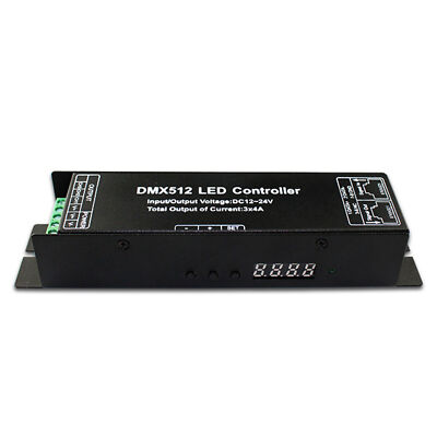 LED RGB DMX512 Decoder Controller DC12-24V 4x4A 16A 4 Kanal Digital PWM Dimmer