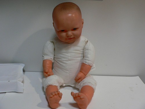 Berenguer Soft Body Realistic Baby Doll 16" Inch Gray Blue Eyes Open mouth !!! - Picture 9 of 12