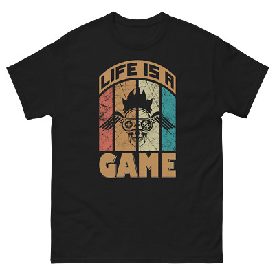 Life Is a Game T-Shirt - Retro Gaming Skull Design
