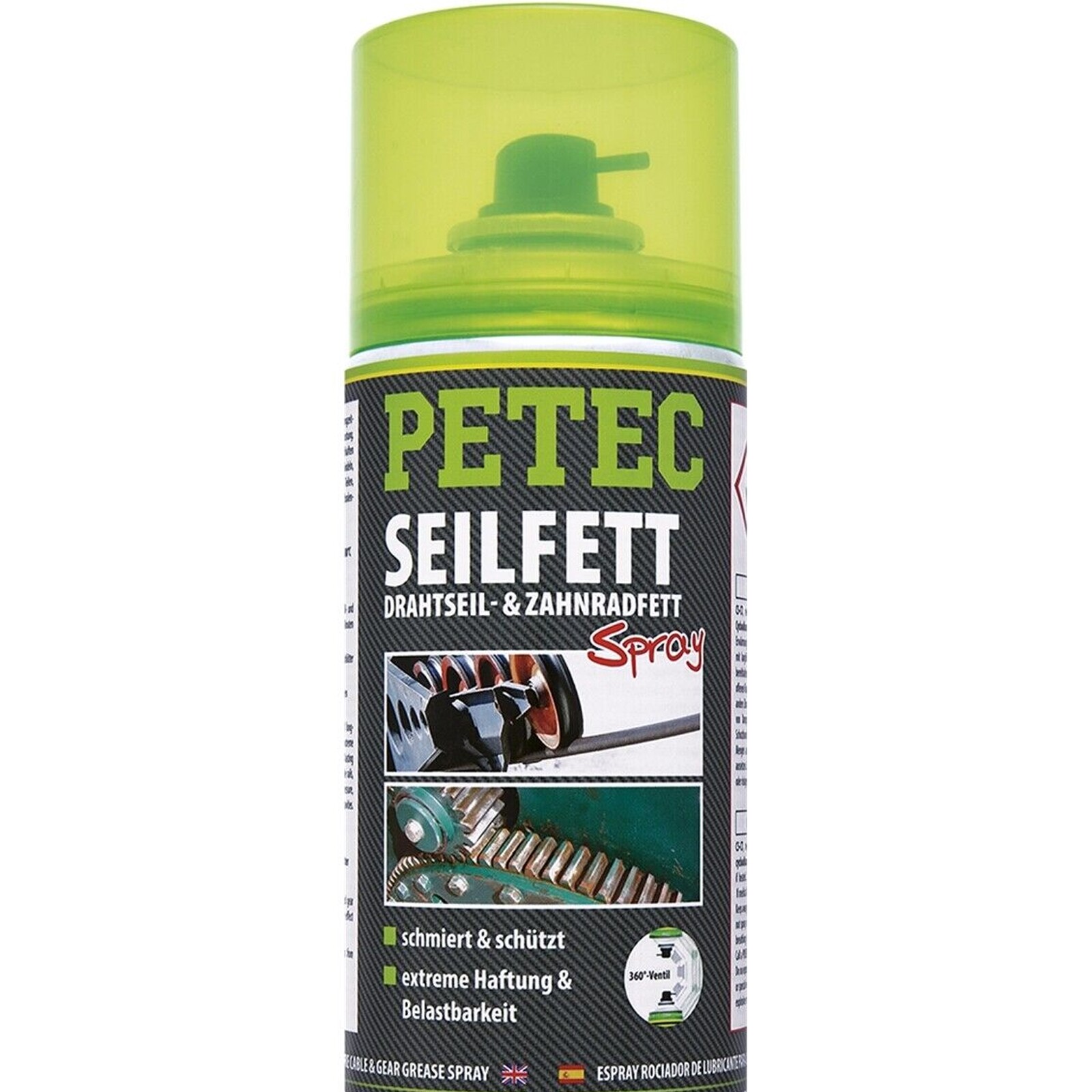 4x 500 ml PETEC SEILFETT SPRAY DRAHTSEILFETT ZAHNRADFETT KETTENFETT GLEITFETT