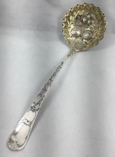 Georgian London 1796 Sterling Decorated Sifting Ladle- 6 3/4"
