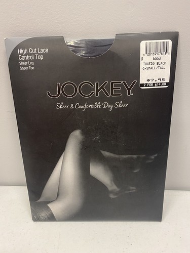 Jockey Control Top High Cut Lace Leg Sheer Toe Pantyhose S M 6553 - Picture 6 of 8