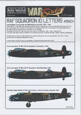 DECALS KITS WORLD KW172025 RAF SQUADRON ID LETTERS