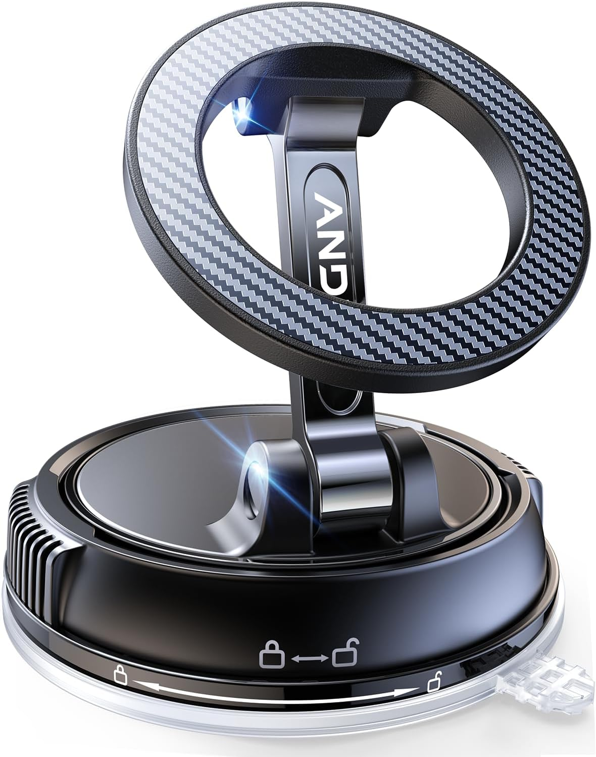 MagSafe Car Phone Holder with 360° Adjustable Magnetic Mount and Strong Suction