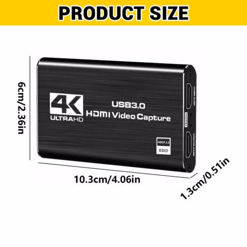 4K Audio Video Capture Card USB 3.0 HDMI Video Capture Device Full HD Recording - Afbeelding 8 van 14