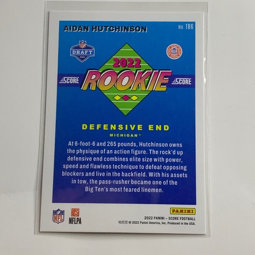 Aidan Hutchinson 2022 Score 1992 Throwback Rookie Red #TB6 Lions Wolverines - Picture 2 of 2