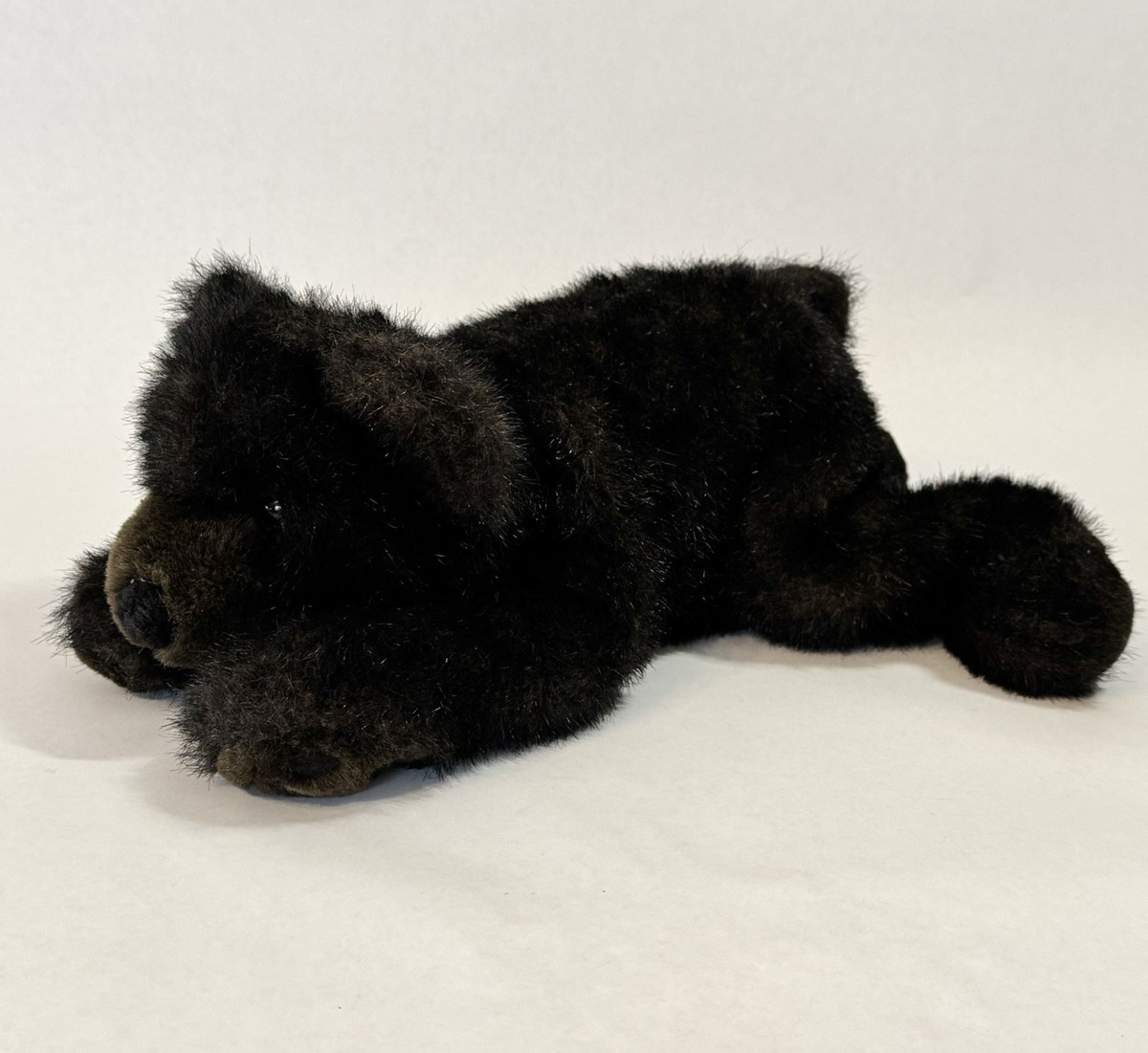 Russ Berrie “Ozark” Black & Brown Bear Cub Plush Laying Floppy