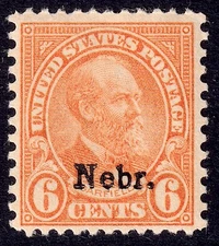 US Scott 675, 1929 Garfield, 6c red orange, H MINT