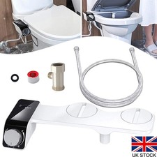 Bidet Toilet Seat Attachment Self Cleaning Dual Nozzle Bathroom Water Spray UK
