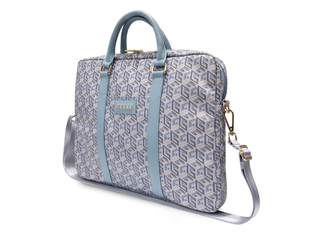 Sacoche Guess G Cube Bleu Protège Ordinateur 16 Pouces Contre Rayures