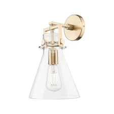 Innovations Newton Cone 1Lt 8" Sconce, CBZ/Clear - 411-1W-CB-G411-8CL