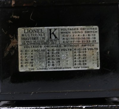 Lionel Type K Multivolt Transformer Prewar 150 Watt Train Power Pack Controller