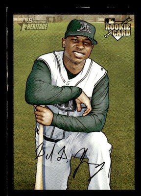Delmon Young 2007 Bowman Heritage Black Signature on front #/52 #249 CHIPPED ESE
