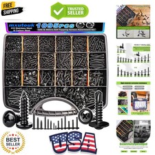 1095PCS Self Tapping Screws for Metal, 410 Stainless Steel Truss Head Self Dr...