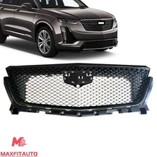 Fit 2020-2025 Cadillac XT6 Sport Front Upper Grille W/Camera Hole Gloss Black