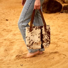 Genuine Cowhide Tote Bag - Artisan Threads