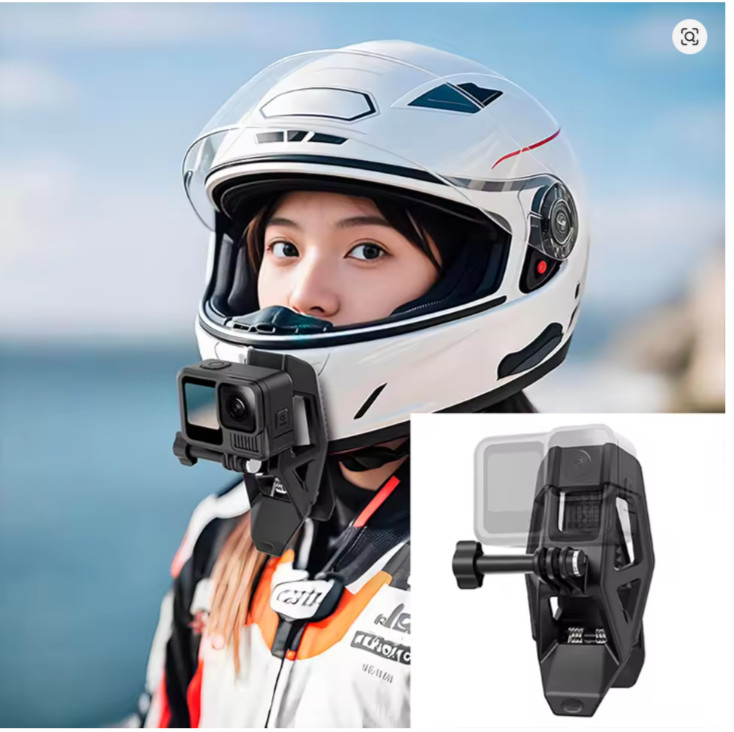 Helmet Chin Mount Clamp for GoPro 13 12 11 10 9 8 & DJI Osmo