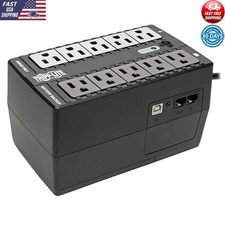 550VA UPS Battery Backup 10 Outlets Surge Protection USB Monitoring Home Office