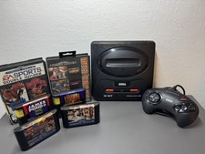 Sega Mega Drive 2 Black Console Bundle - 1 Controller, All Cables & 6 Games