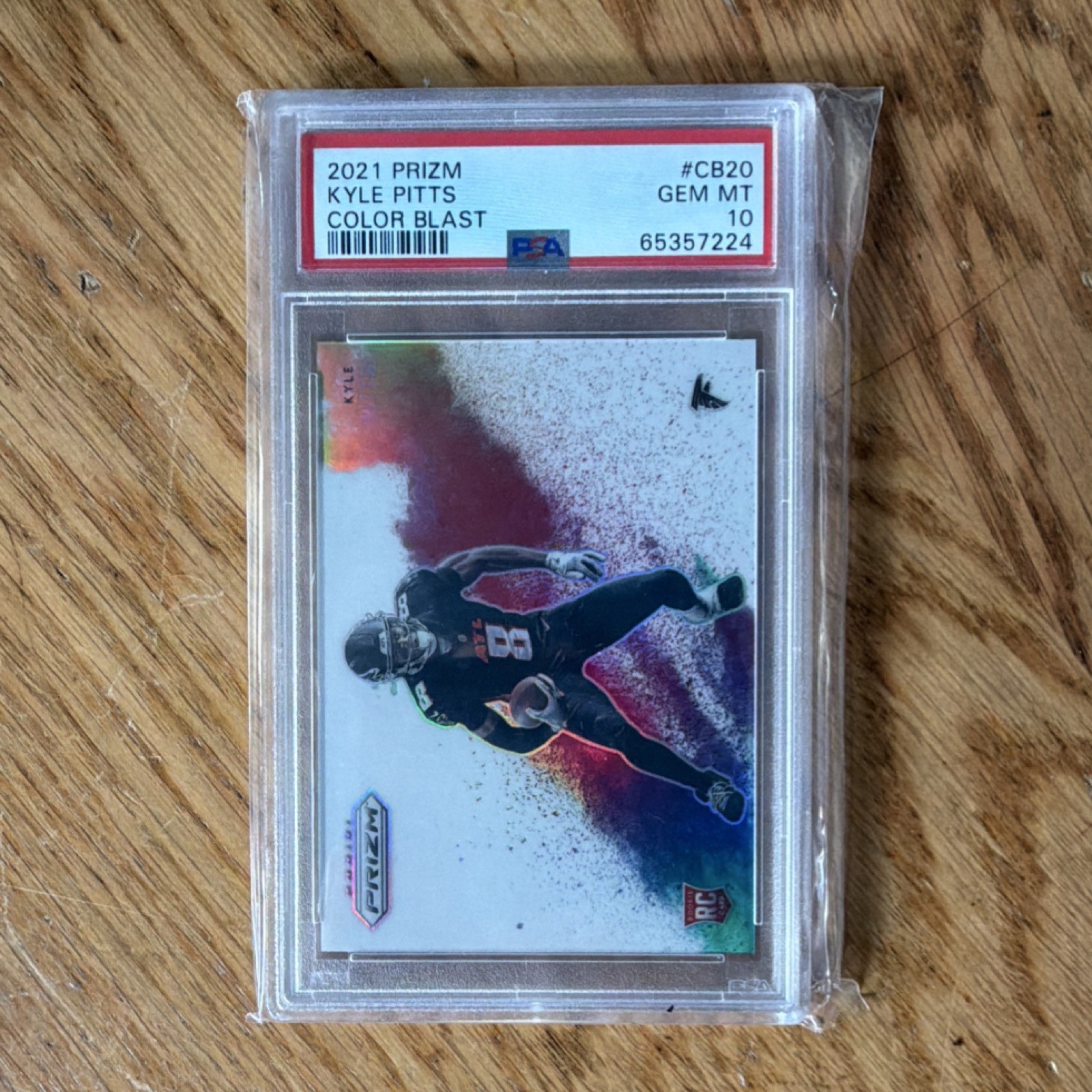 2021 Panini Prizm Color Blast Kyle Pitts #CB20 Rookie Atlanta Falcons PSA 10