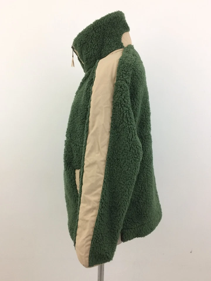 Chaqueta polar para mujer Joules talla 10 verde y tostado cremallera cuello alto divisiones usada F1 Foto 3 de 4