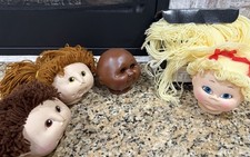 Lot of 4 Vintage Fibre Craft Other Children Doll Heads Yarn Hair.