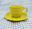 Fiesta Retired Lemongrass Teacup & Saucer Set Fiestaware  Excellent LN Cond