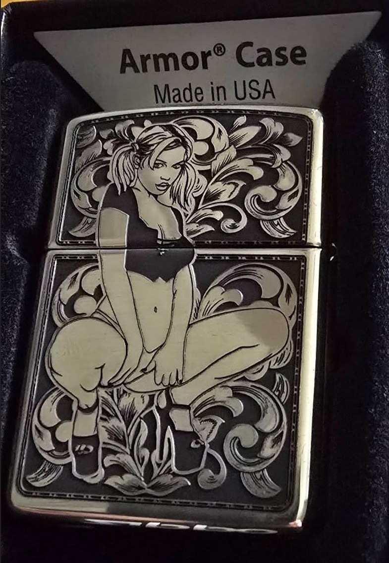 Sexy Girl Artwork NEW ARMOR CASE USA made Zippo CUSTOM engra